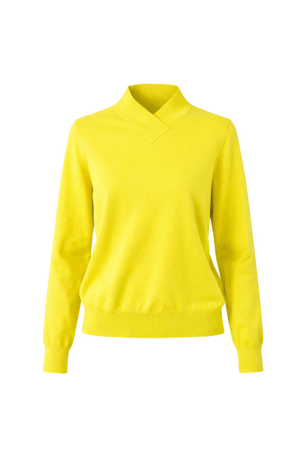 Strickpullover mit Wickelkragen
