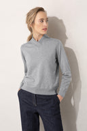 Strickpullover mit Wickelkragen