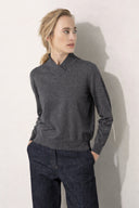 Strickpullover mit Wickelkragen