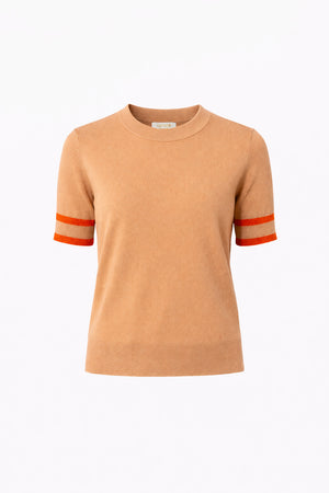 Kurzarm-Strickshirt aus Viskose-Mix