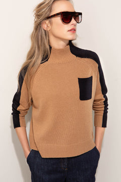 Stehkragenpullover mit Wolle