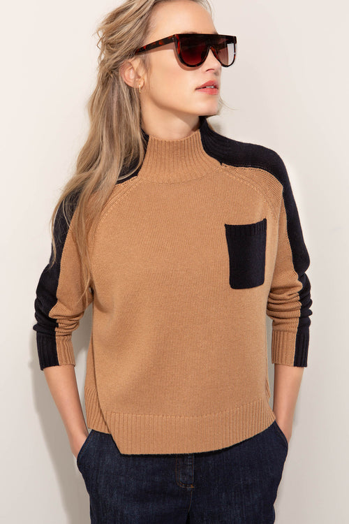 Stehkragenpullover mit Wolle