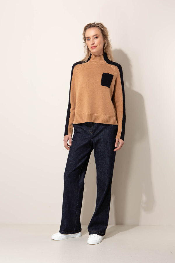 Stehkragenpullover mit Wolle