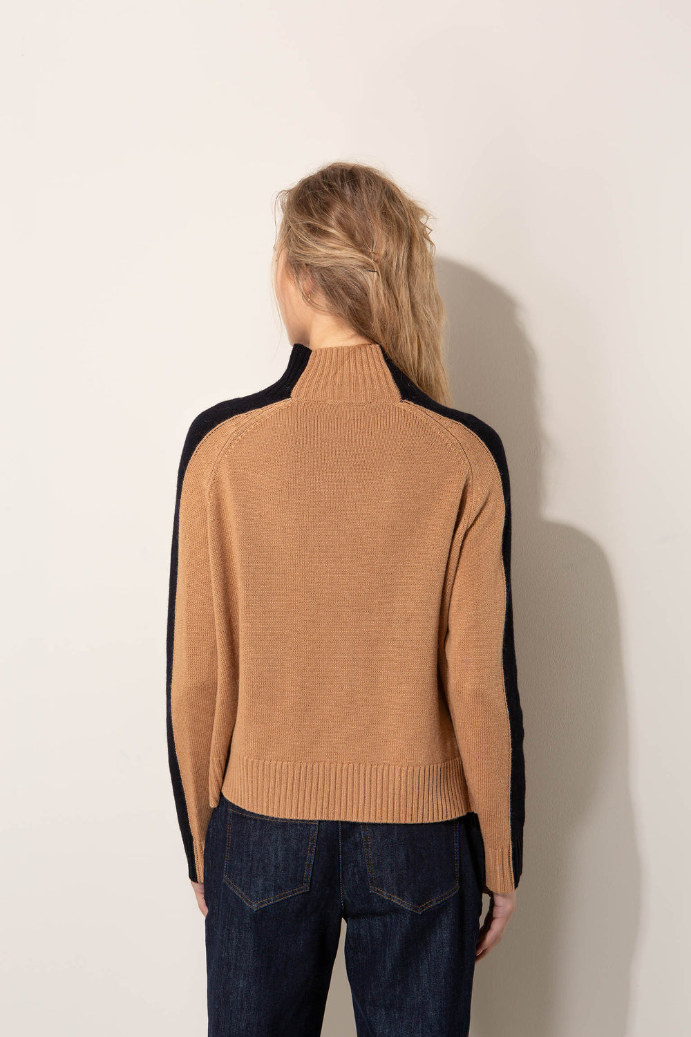 Stehkragenpullover mit Wolle