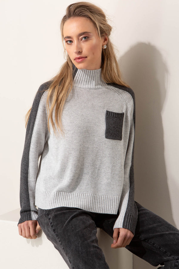 Stehkragenpullover mit Wolle
