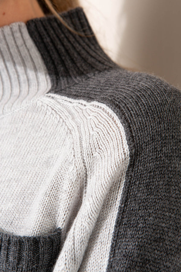 Stehkragenpullover mit Wolle