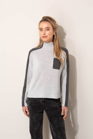 Stehkragenpullover mit Wolle