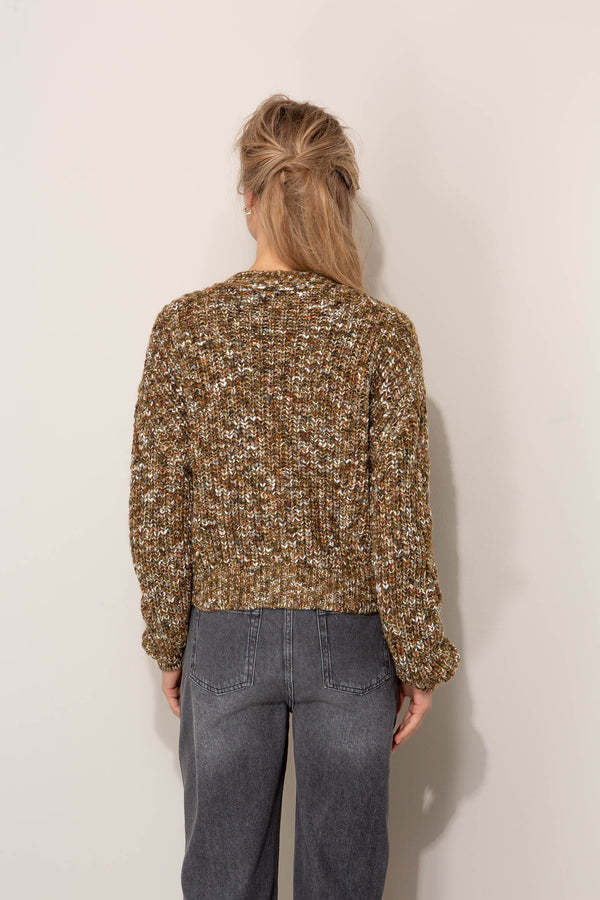 Strickpullover in Melange-Optik