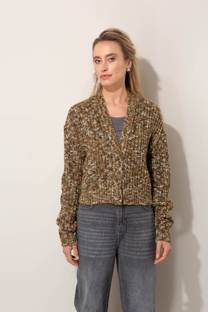 Strickpullover in Melange-Optik