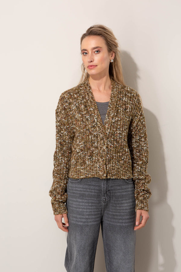 Strickpullover in Melange-Optik