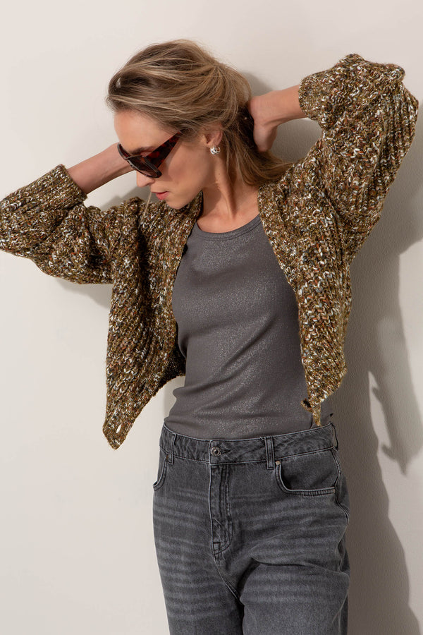 Strickpullover in Melange-Optik