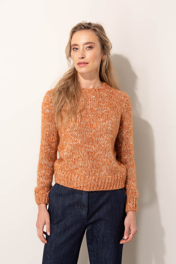 Strickpullover in Melange-Optik