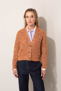 Strickjacke in Melange-Optik