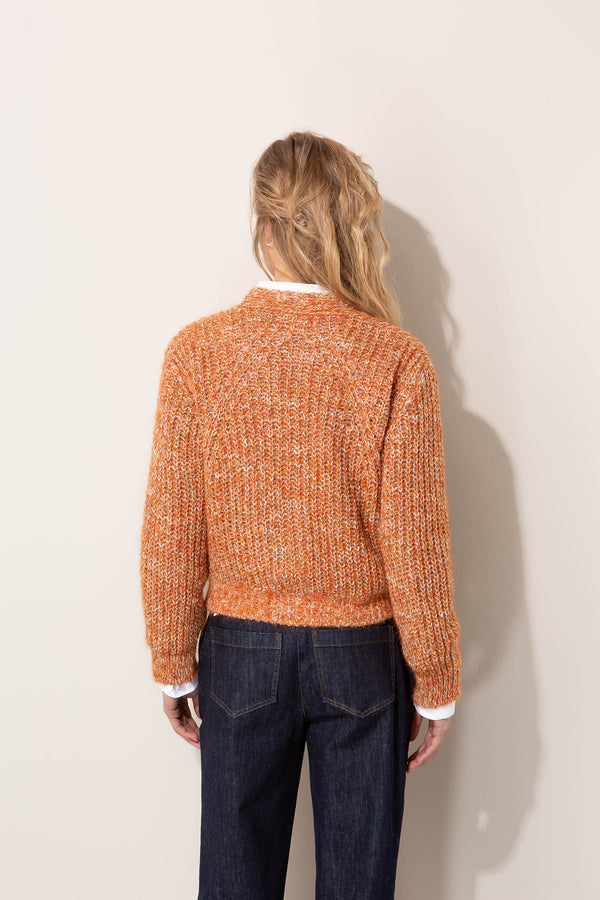 Strickjacke in Melange-Optik