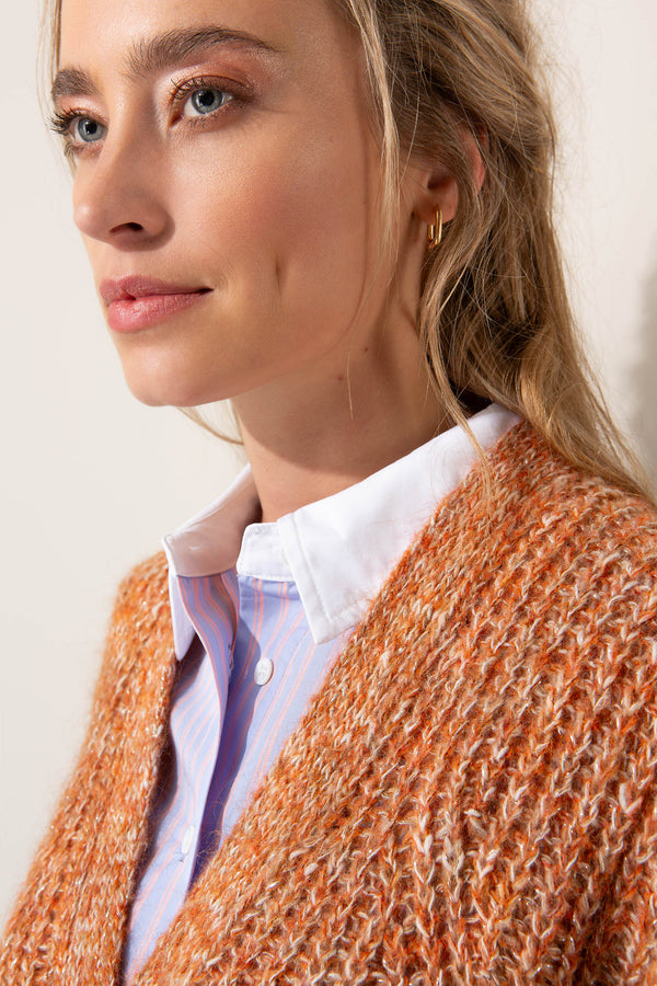 Strickjacke in Melange-Optik
