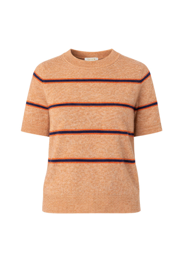 Kurzarm-Strickshirt aus Alpaka-Woll-Mix