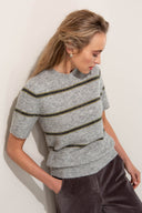 Kurzarm-Strickshirt aus Alpaka-Woll-Mix