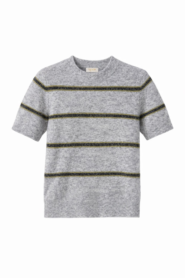 Kurzarm-Strickshirt aus Alpaka-Woll-Mix