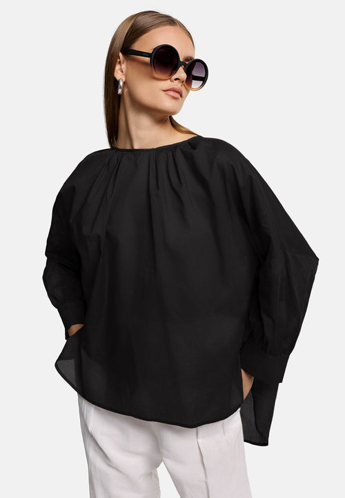 Bluse Oversize in Organic Cotton | Black
