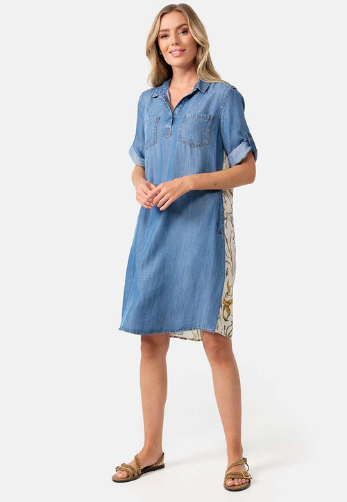Kleid 1/2 Arm in Lyocell Baumwolle mix SIGNATURE | Jeans