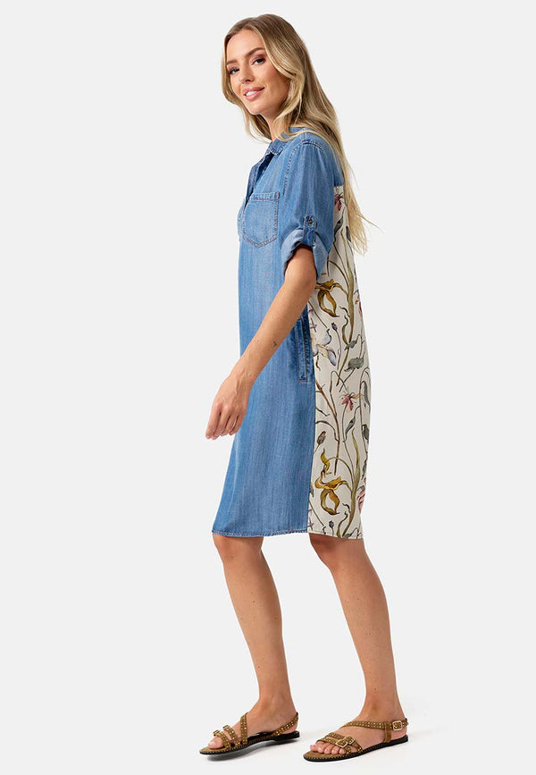 Kleid 1/2 Arm in Lyocell Baumwolle mix SIGNATURE | Jeans