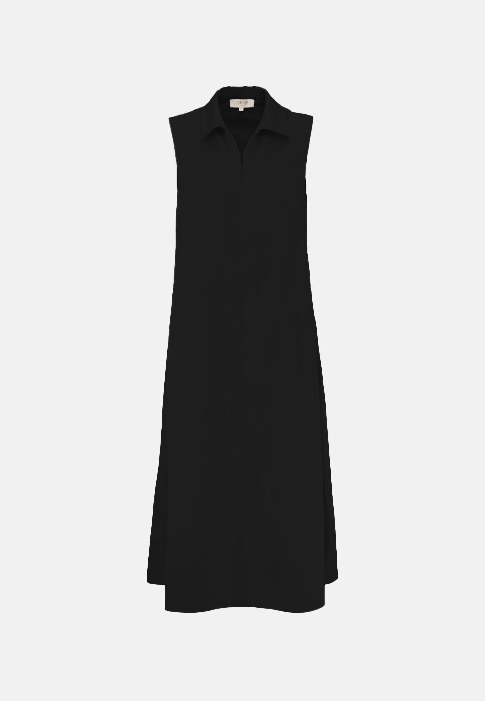A-line dress in fine stretch cotton | Black 