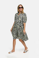 Kleid in Viskose mit Print | Yellow Leo