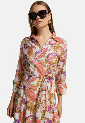 Wrap dress in organic cotton | Azalea Paisley 