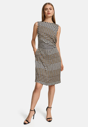 Sheath dress in viscose twill, Oeko-Tex certified | Summer Dots 
