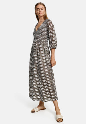 Dress with smoke effect in organic cotton | Geo 