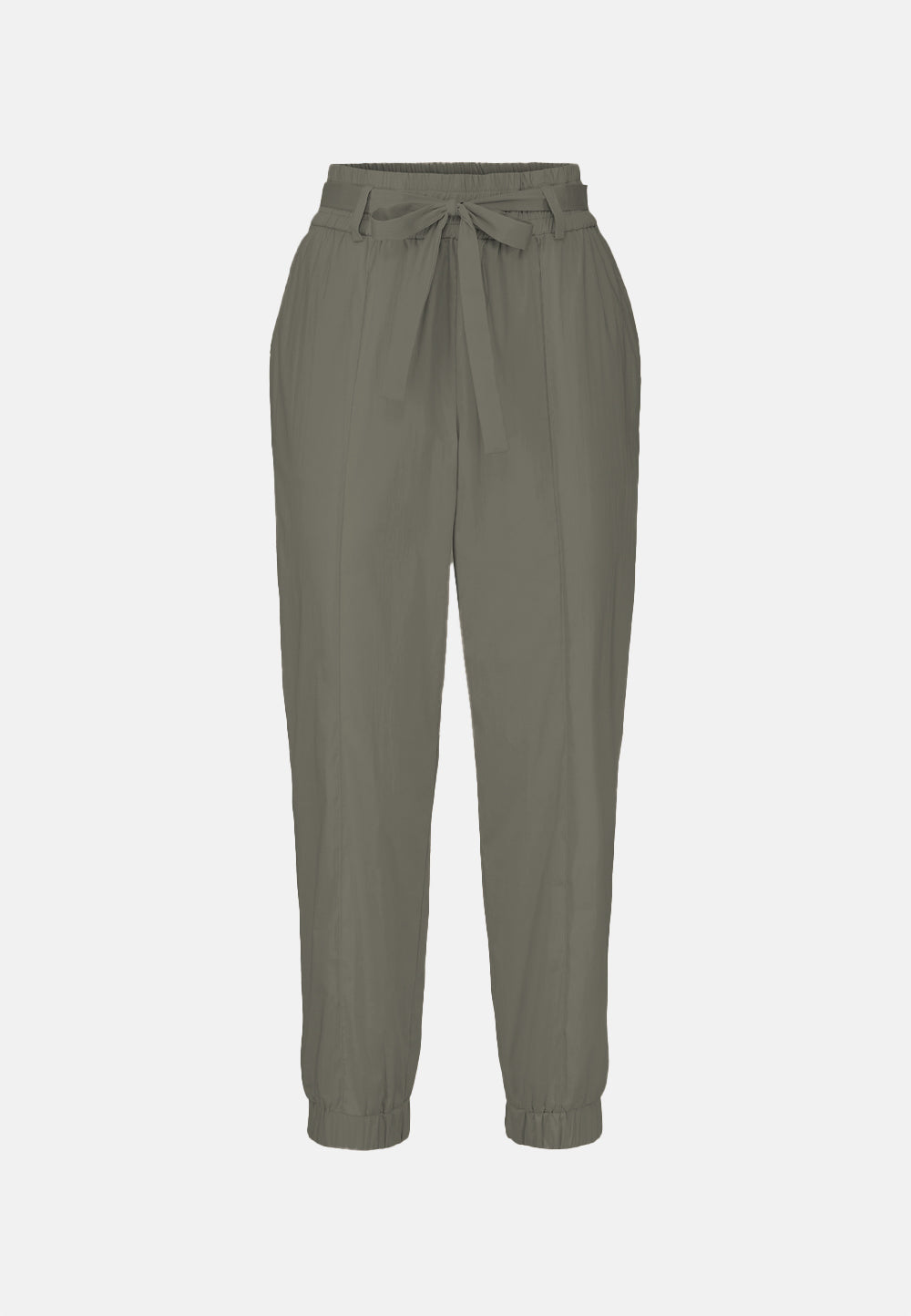 Hose sportiv in feinem Baumwollstretch | Olive