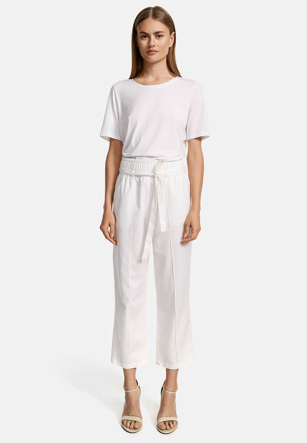 Hose in Baumwoll- Leinen Mix | White