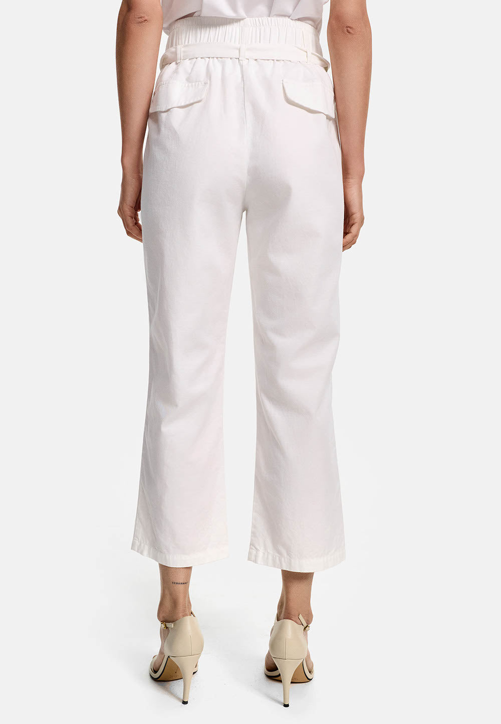 Hose in Baumwoll- Leinen Mix | White