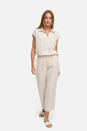 Lyocell garment-dyed pants | Beige