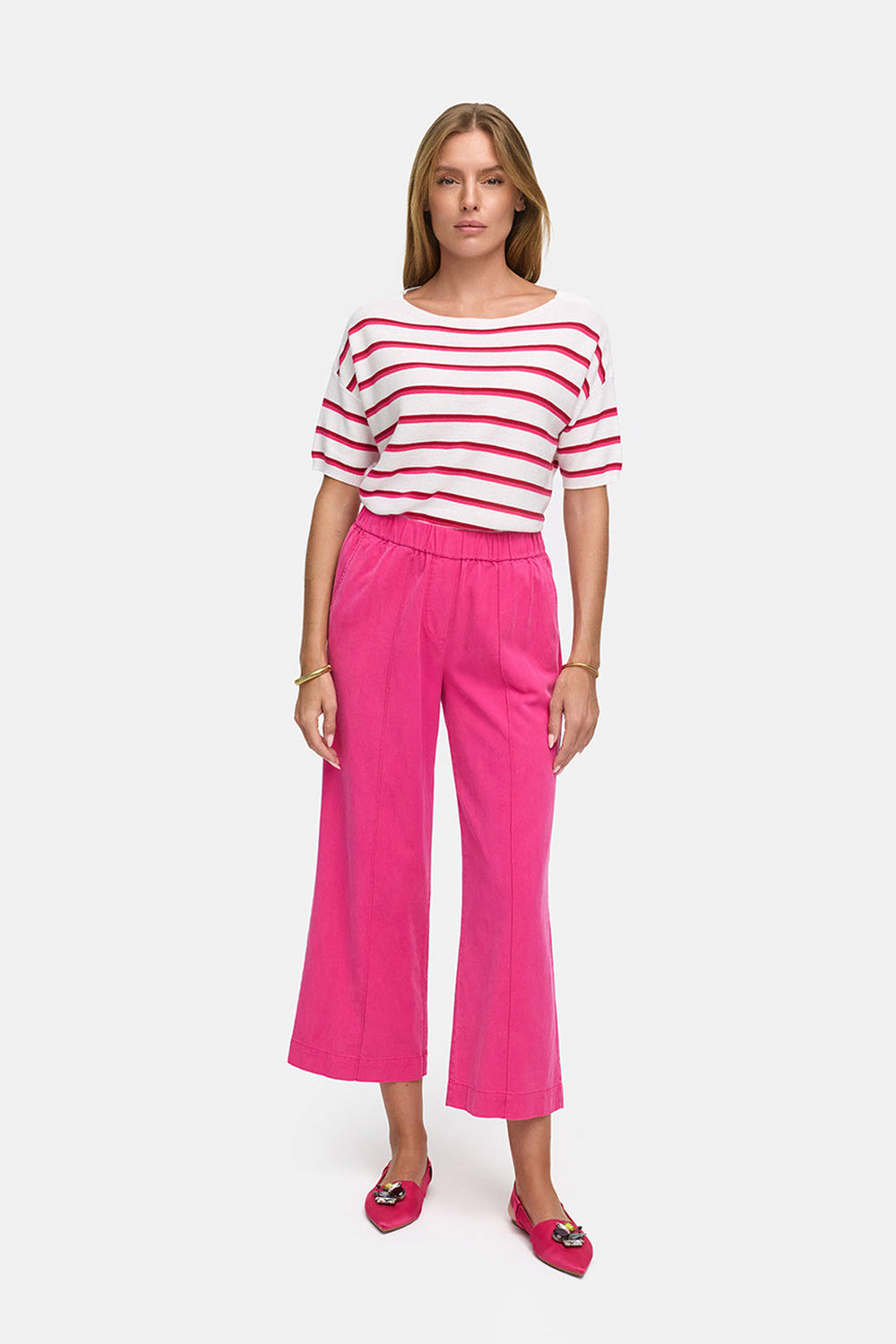Lyocell garment-dyed pants | Pink