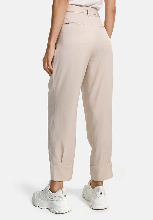 Cargo style trousers in viscose twill, Oeko-Tex certified | Cream 