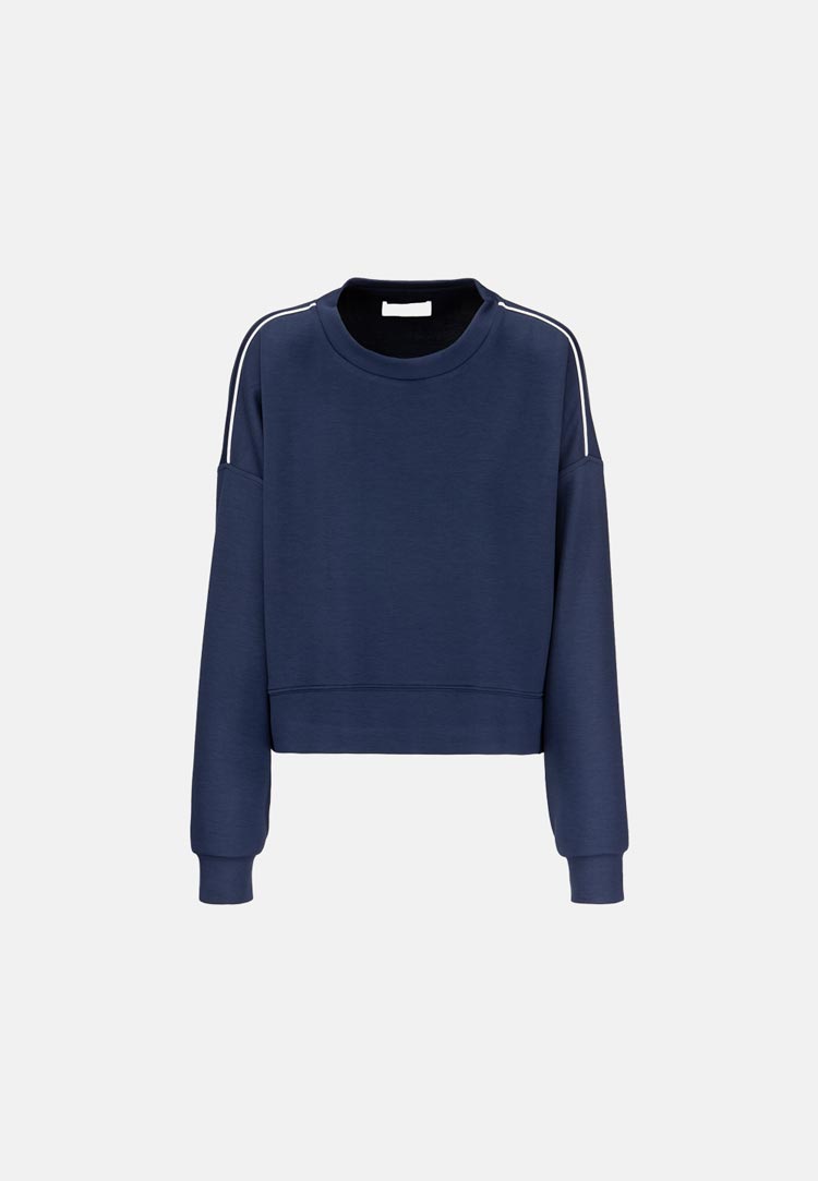 Scuba-Shirt in Viscose-Tencel blend | Navy