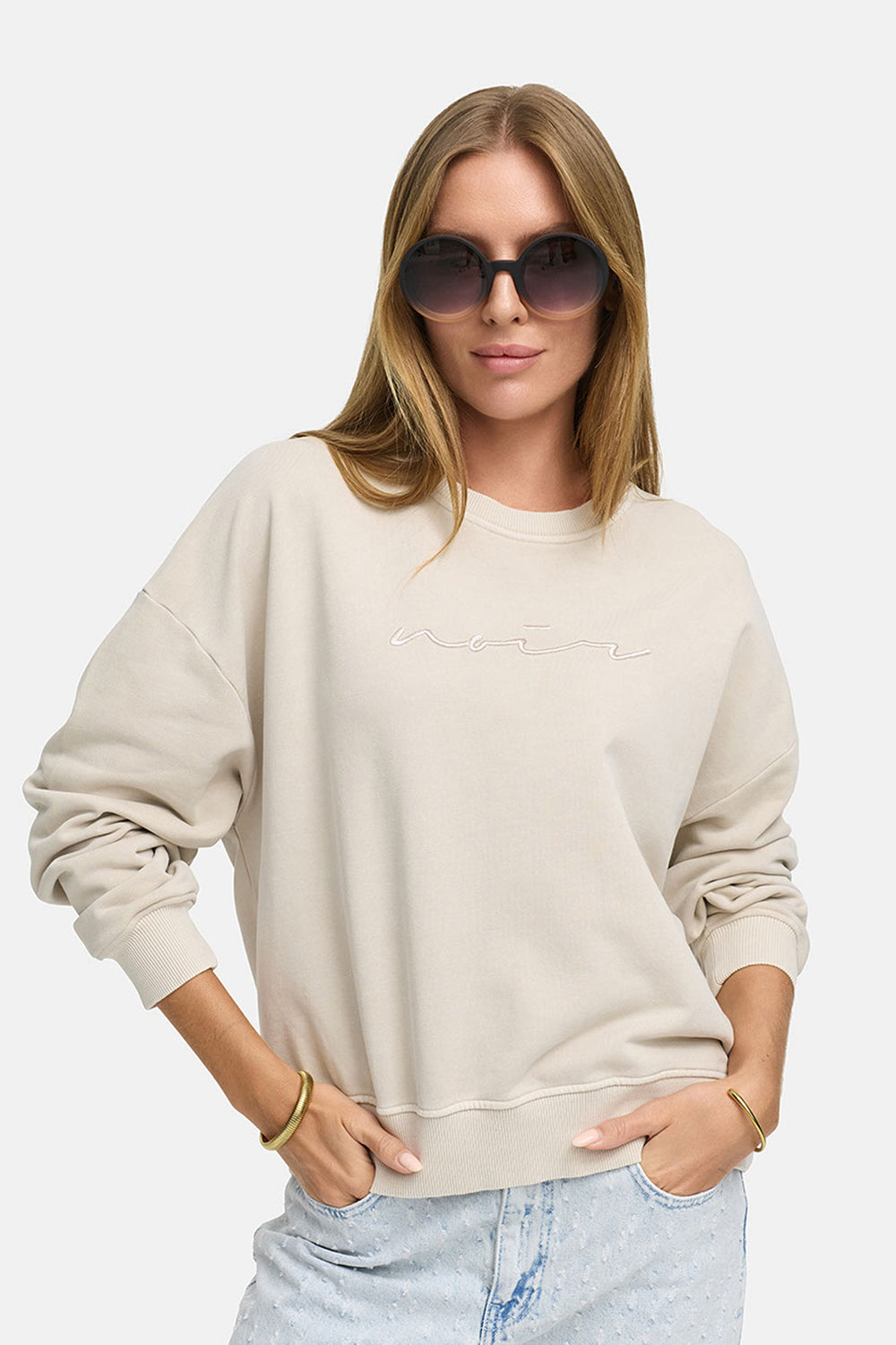Sweatshirt in Garment Dye | Beige