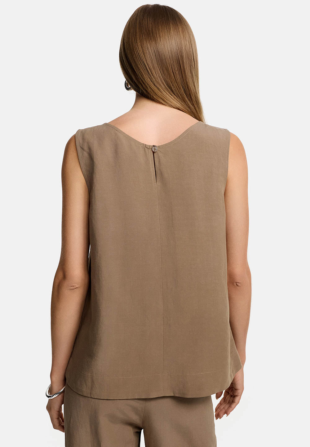 Top in viscose-linen mix | Cocoa 