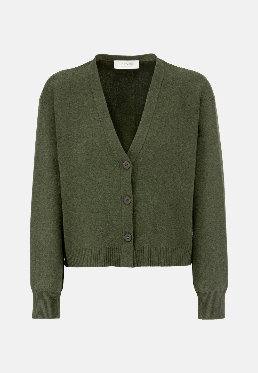 Strickcardigan in Ecovero-Poly Mix | Olive