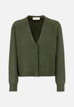 Strickcardigan in Ecovero-Poly Mix | Olive