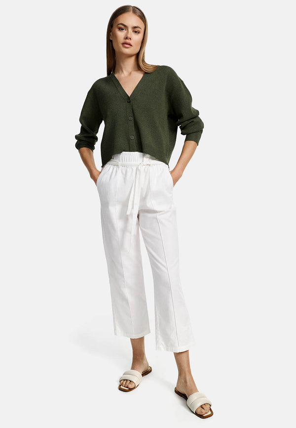 Strickcardigan in Ecovero-Poly Mix | Olive