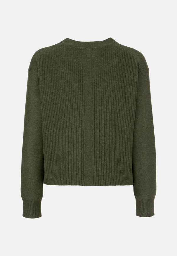 Strickcardigan in Ecovero-Poly Mix | Olive