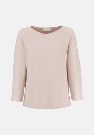 Strickshirt Langarm in technischer Viscose Extra Fein | Creme
