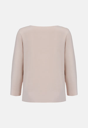 Strickshirt Langarm in technischer Viscose Extra Fein | Creme