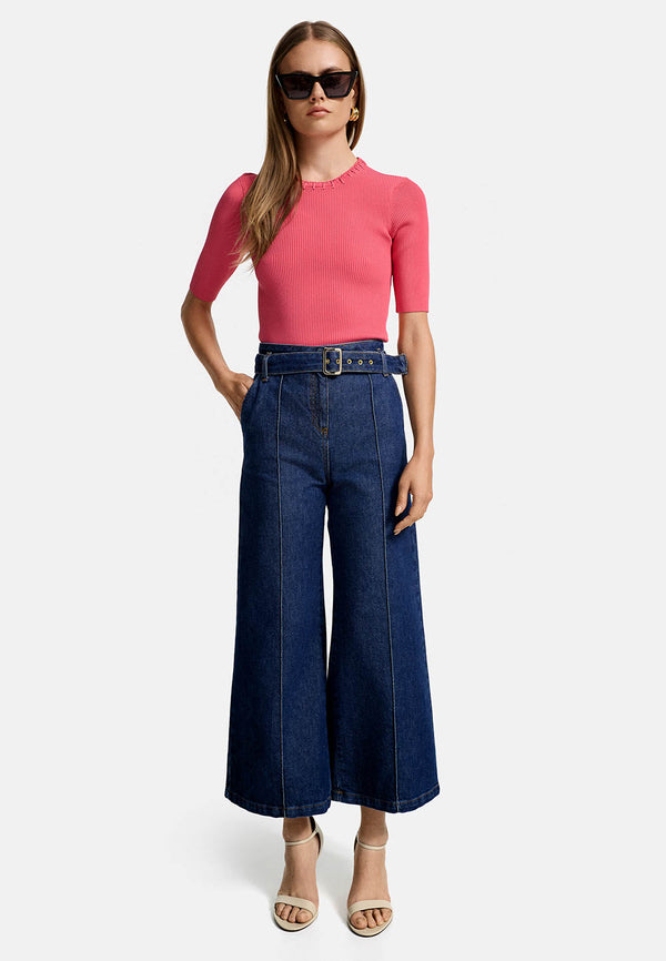 Strickshirt 1/2 Arm in technischer Viscose Extra Fein | Azalee
