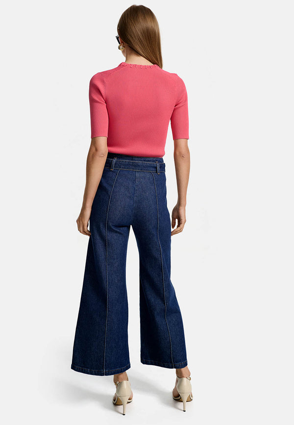 Strickshirt 1/2 Arm in technischer Viscose Extra Fein | Azalee