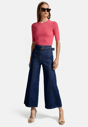 Strickshirt 1/2 Arm in technischer Viscose Extra Fein | Azalee