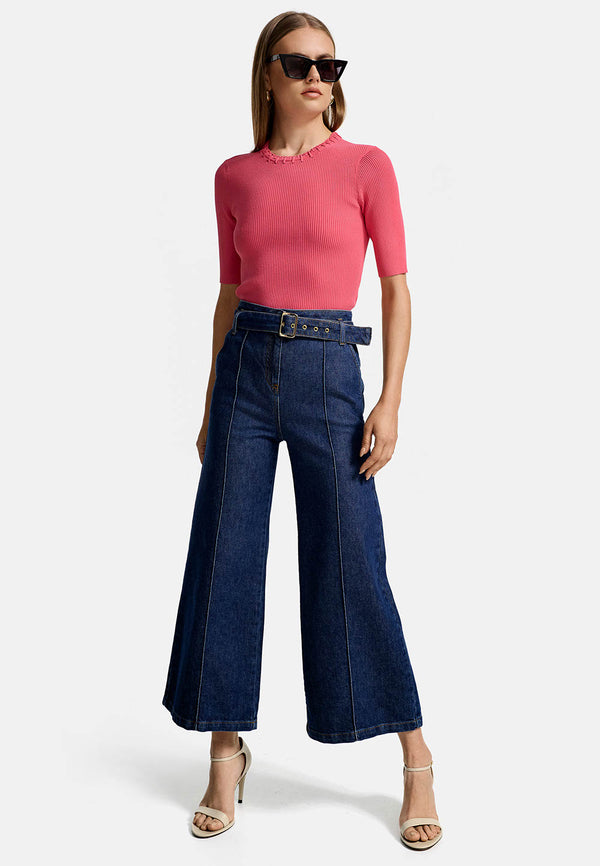Strickshirt 1/2 Arm in technischer Viscose Extra Fein | Azalee
