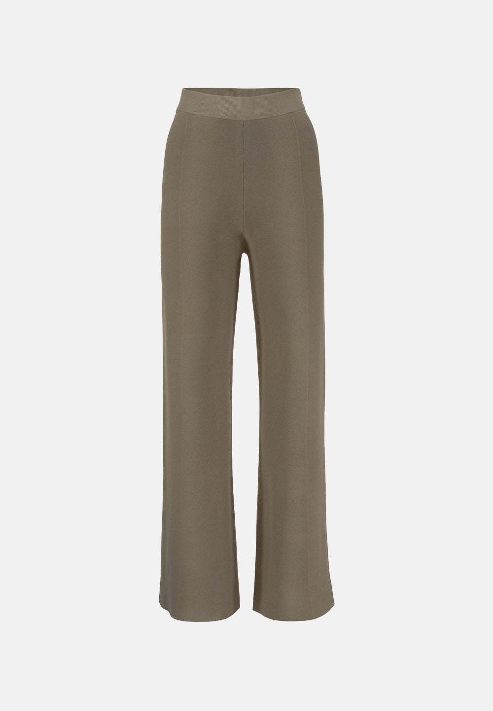 Strickhose Wideleg in technischer Viscose Extra Fein | Olive